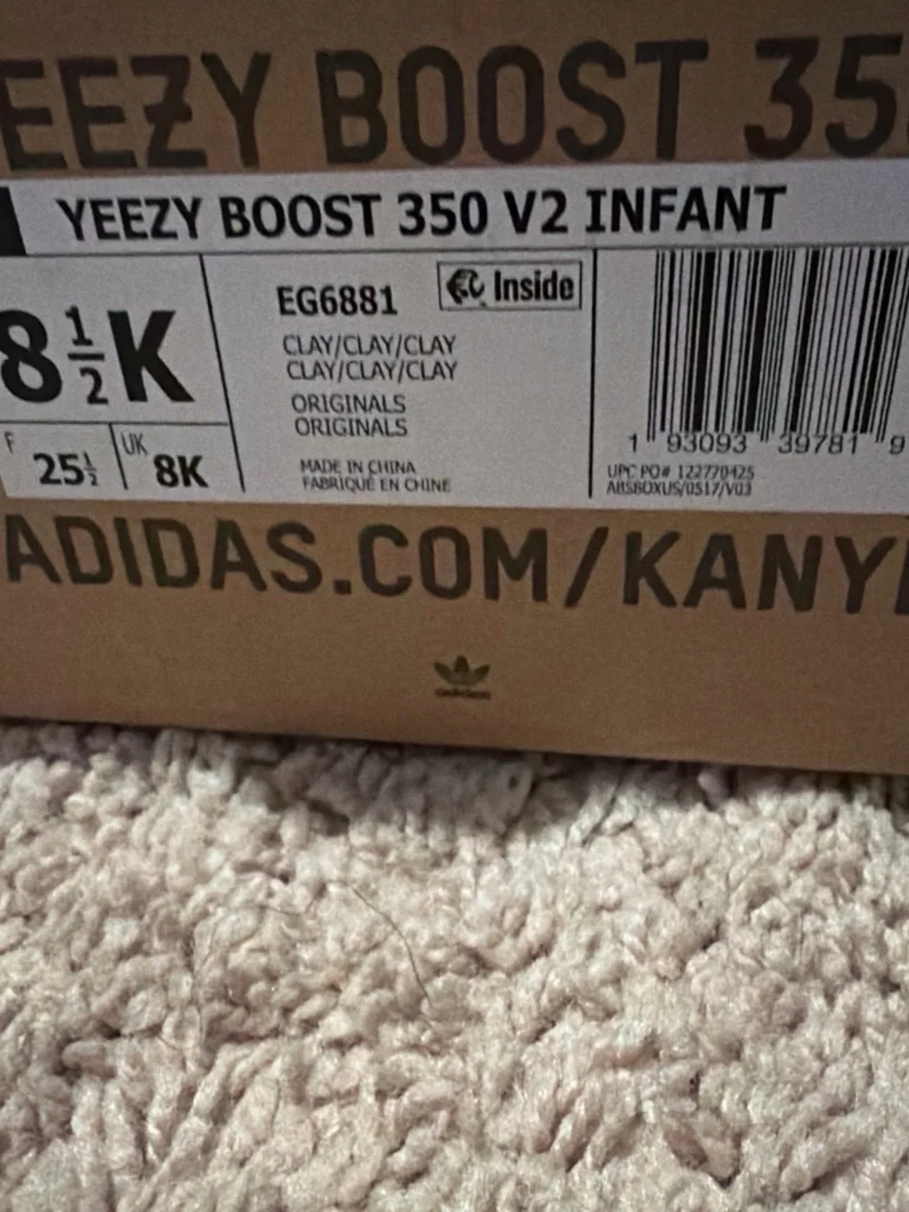 Yeezy Kids Knit Sneakers in Light Peach